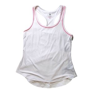 Spyder Active Racerback Tank White with Pink Piping Medium NWT
